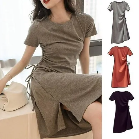 셀러허브 패션 [오노마] ONM 무지 반팔 원피스 싱글 휴양지 스트링 호텔 호캉스