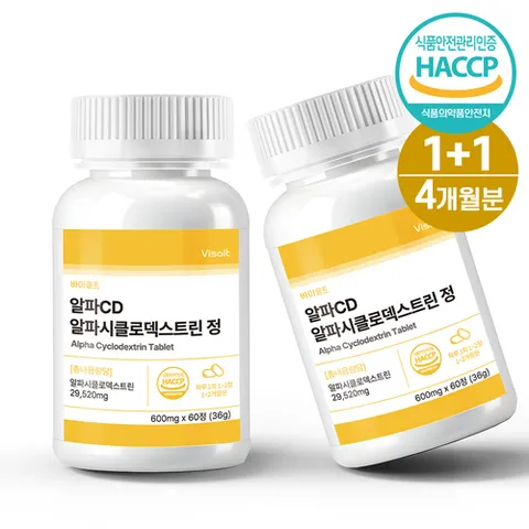 바이솔트 알파CD 알파시클로덱스트린 정 60정x2병 (4개월분) 난소화성말토덱스트린