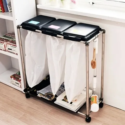 홈스웰 블랙 재활용분리수거함3P