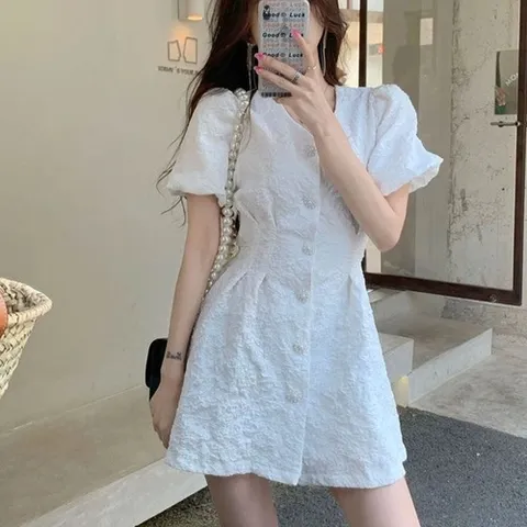 기타 호텔 미니 원피스 플로아 호캉스 데일리 행사 모임 브이넥