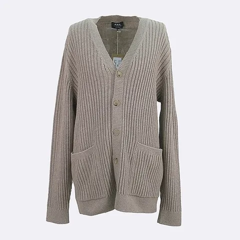 아페쎄 고이비토 중고명품 APC(아페쎄) H22204 브라운 컬러 울 혼방 남성용 가디건 - XL사이즈