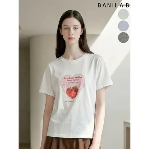 바닐라비 데일리 베리 프린팅 반팔 티셔츠_P424837268