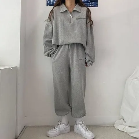 셀러허브 패션 [라일리여성의류] Rly 여성 2컬러 카라 반집업 트레이닝 세트 LK-S (44245267)
