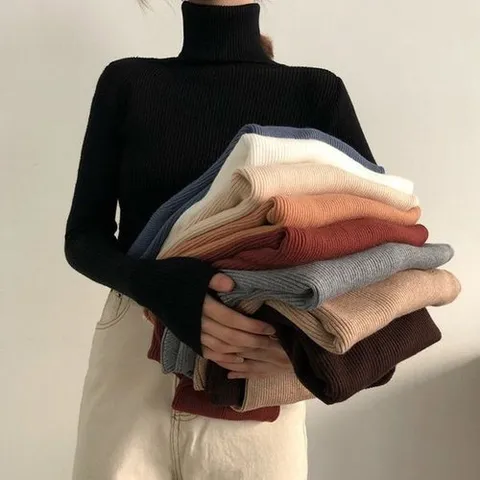 하젤 트룬 니트 목폴라 티셔츠W0707_P314968076