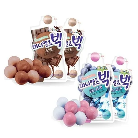 셀러허브 식품 미니멜츠 빅 구슬 아이스크림 2종 20개 미니멜츠 구슬 아이스 크림 포도아이스크림 초코아이스크림