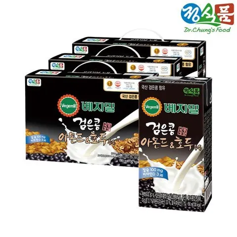 베지밀 검은콩과 아몬드호두 두유 190mlx72팩