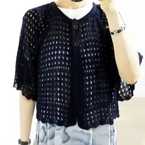 오티마트 빅사이즈 여름 그물 사각 볼레로 여성 가디건