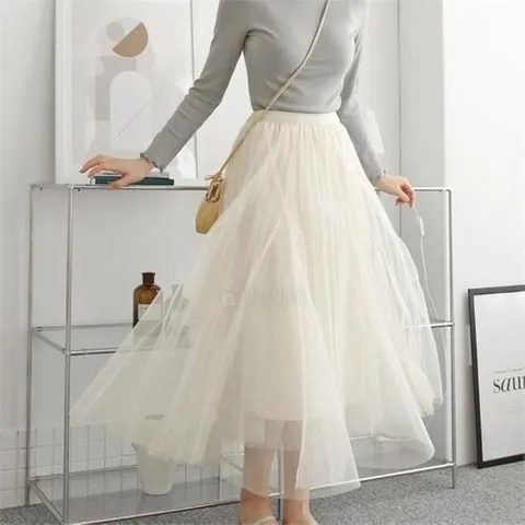 셀러허브 패션 여자 샤스커트 튜튜 A라인 발레리나 롱스커트