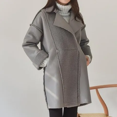 셀러허브 패션 JK1421K8B-페티론 코트 리버시블 가죽