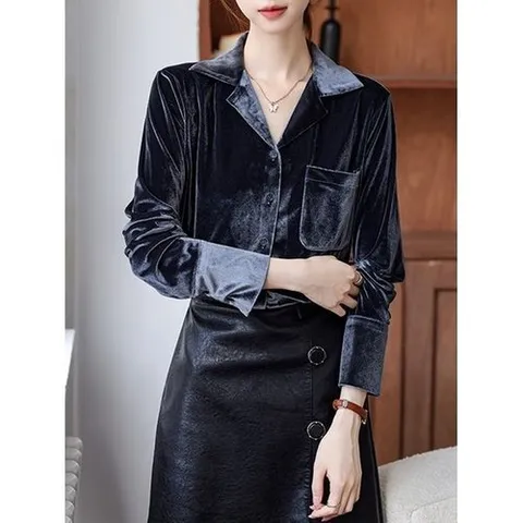 디에이치 아제르 벨벳 셔츠_P373942917