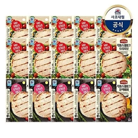 사조대림 닭가슴살 직화스테이크 오리지널 100g x10개 +블랙페퍼 100g x5개_P388889766