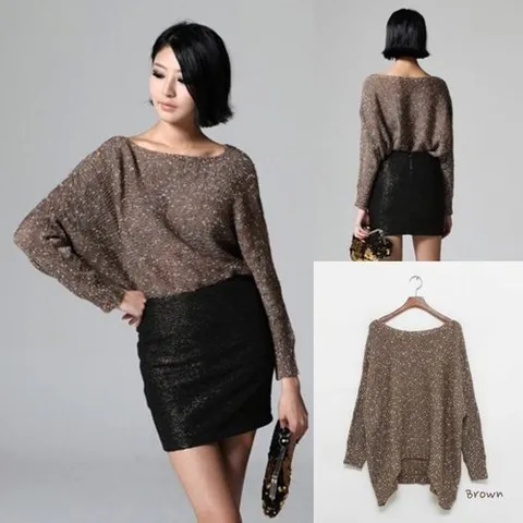 셀러허브 패션 [QNV44867_58]언발란스 루즈핏 유니크 보카시 니트