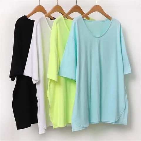 셀러허브 패션 빅사이즈사랑해요 9202L103 여리루즈핏 트임티 WW