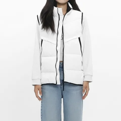 스콰즈 패딩조끼 SWS037 2COLOR 여자 다운라이크 스톰핏 하이넥 집업베스트