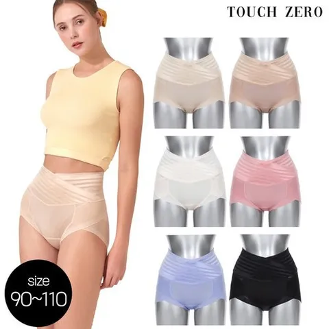 터치제로 [방송히트]터치제로 빅사이즈 크레오라 인견 하이웨이스트 힙업 보정팬티 6종(90-110)