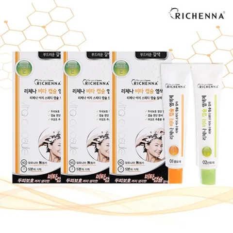 리체나 [체험구성] 리체나 샴푸형 비타캡슐 염색제 3박스