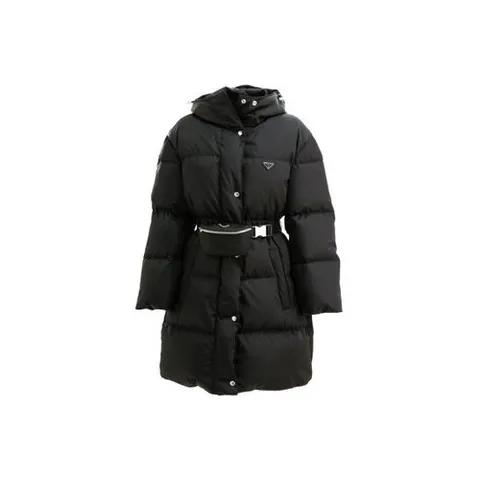 프라다 26FW 삼각로고 포켓 벨티드 후드 롱 패딩자켓 블랙 29Y395 1WQ8 F0002