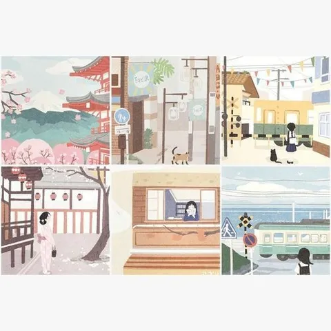 셀러허브 1 [HYIJT0D0_4B]일본 메모지 일러스트 감성