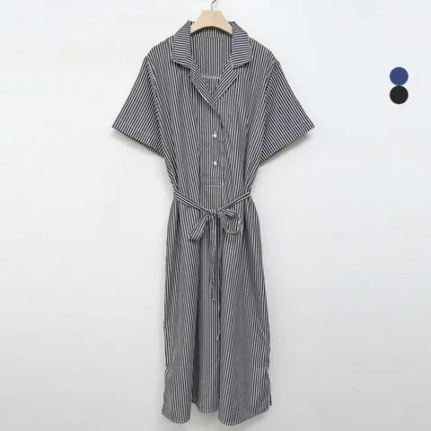 헤레이스 스트라이프 카라 원피스YMSH25SS760