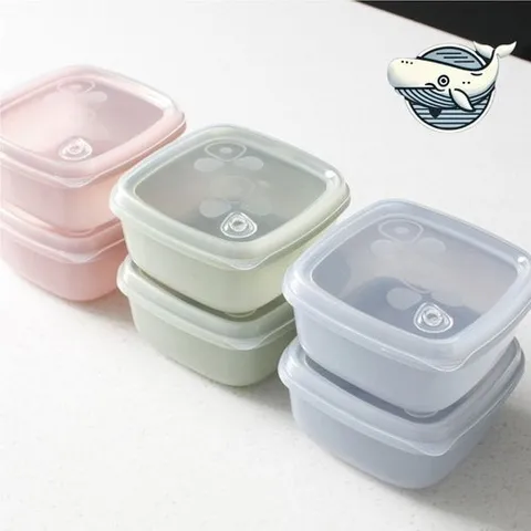 기타 고품질 믹스 컬러 실리콘 보관 용기 2p 전자렌지 실리콘사각용기 냉동소분용기 실리콘반찬통 WFH6S6C