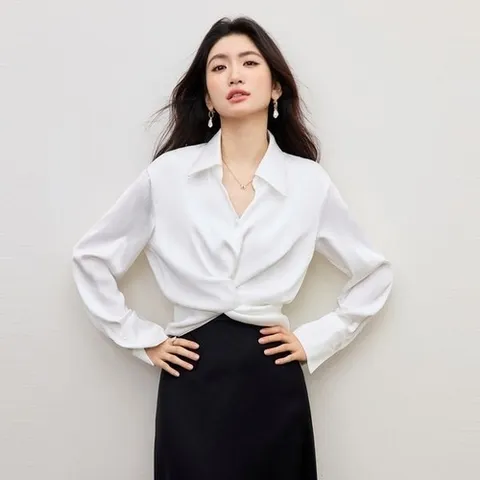 WENDI 고품질 쇼트 스타일 새틴셔츠 BS13942_P420078899