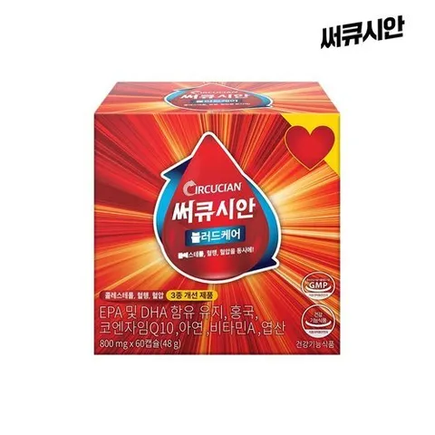 패션플러스 [써큐시안] 써큐시안 블러드케어 콜레스테롤 혈압 혈행케어 60캡슐 x1개