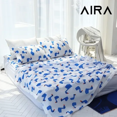 아이라 구스덕 시어서커 홑이불패드 풀세트 Q