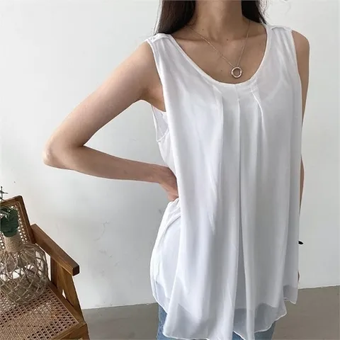 셀러허브 패션 빅사이즈 105 메이비셔링쉬폰롱나시 DIRE147