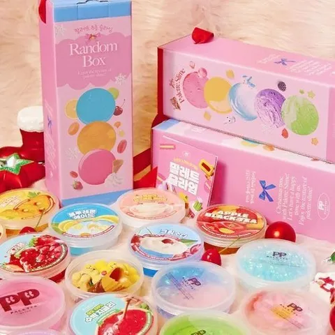 셀러허브 식품 크리스마스 슬라임 랜덤박스 8종세트 크리스마스랜덤박스 오감놀이 송년회경품 회사 송년회 선물 연말선물