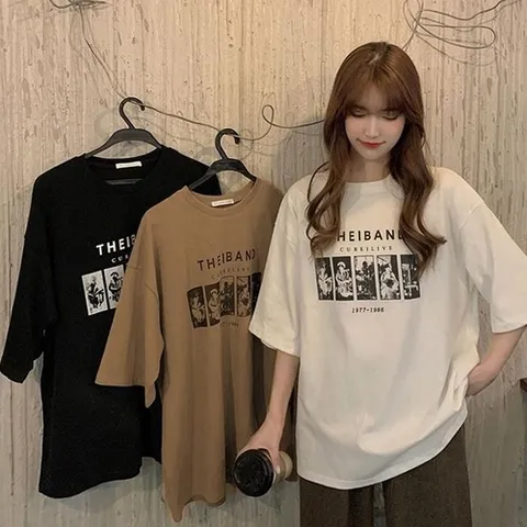 셀러허브 패션 [룽스_62]감성 반팔티셔츠 프린팅 빈티지 반팔 티셔츠 (45862621)