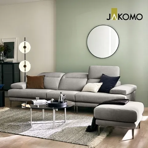 자코모 카밍 3.5인 기능성 젠위브 패브릭 소파+스툴