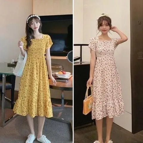 셀러허브 패션 [오노마] ONM 여름 허리주름원피스 샤랄라플라워 스모크밴딩원피스