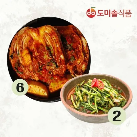 패션플러스 [도미솔박미희] [무료배송] [도미솔박미희] 도미솔 박미희 사랑채 포기김치 6kg   열무김치 2kg (2종, 8kg)