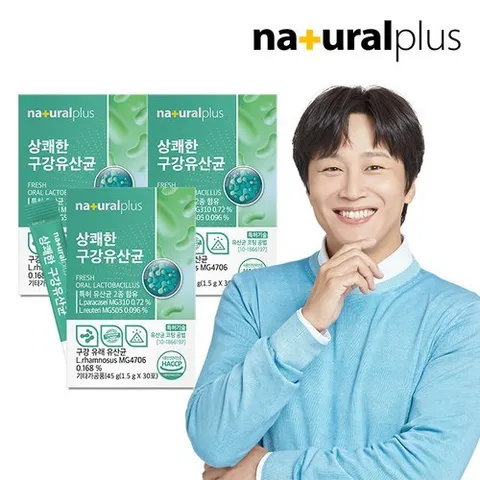 내츄럴플러스 상쾌한 구강유산균 30포 3박스 / 17종 혼합유산균 특허유산균 자일리톨 함유