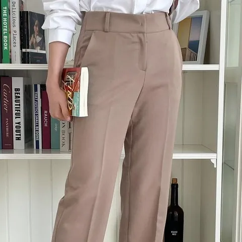 셀러허브 패션 스판 밴딩 와이드 슬랙스 301K809S 빅사이즈 여성 501