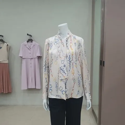 데코 체인 프린트 블라우스/  DCBAD3703WIC