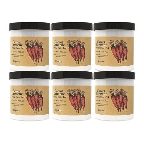 셀러허브 1 스킨푸드 캐롯 카로틴 카밍 워터 패드 60매 당근패드 비건화장품 6개 Ss