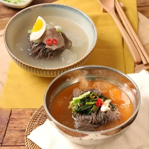 냉면가 [냉면家]시원한 칡 물냉면 10인분 (사리2kg+동치미육수340gx5봉+열무육수350gx5봉)