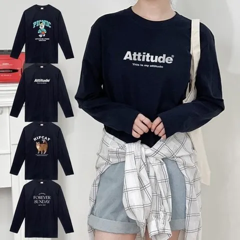 셀러허브 패션 [험블스튜디오] 남녀공용 오버핏 봄 가을 면 긴팔티