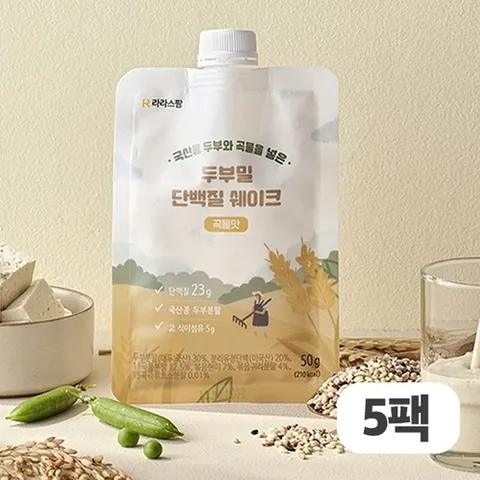 자연맛남 국산콩 두부밀 한끼 단백질쉐이크 곡물맛 50gx5팩
