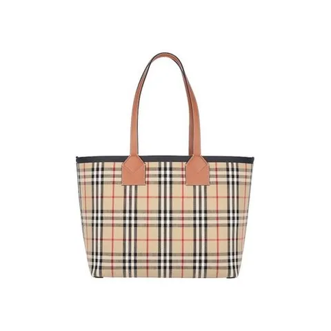 버버리 체크 런던 미디 토트백 8066223
