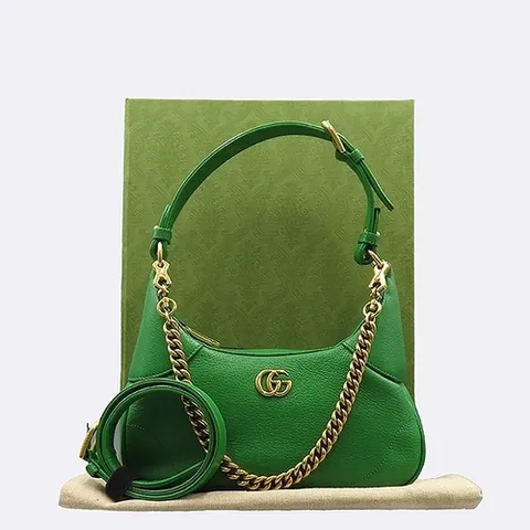 구찌 고이비토 중고명품 Gucci(구찌) 731817 그린 컬러 레더 아프로디테 스몰 체인 숄더백 + 크로스스트랩 2WAY