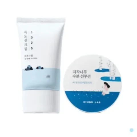 셀러허브 1 라운드랩 독도 선크림 50ml + 수분 선쿠션 선팩트 2종