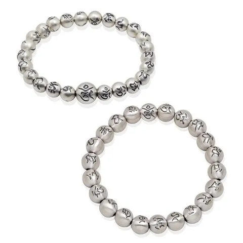 골드모아 실버 염주팔찌 [광명진언] 커플용 .