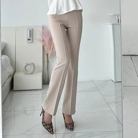 옷자락 여자 나팔 FW 정장바지 편한 세미부츠 텐셜 팬츠