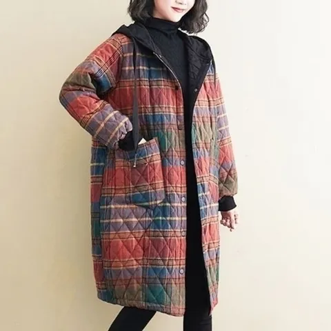 엄지척 은창)브라이트 퀼팅 데일리 체크 후드 보온 점퍼 아우20293289667501