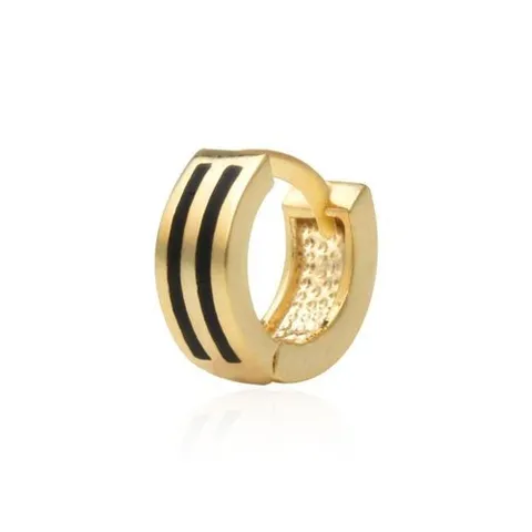 옷자락 여자 남자 14k 블랙 더블 라인 링 피어싱 귀걸이