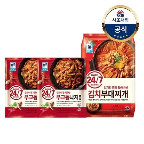 사조대림 [대림냉동] 24/7무교동낙지볶음 350g x2개 +김치부대찌개 530g x1개