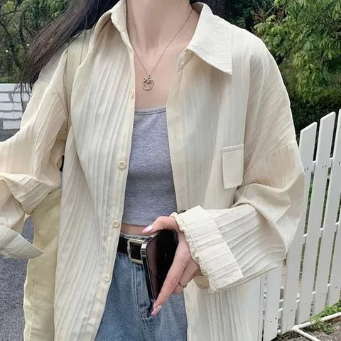 셀러허브 1 [HYIJQQB8_4B]오버핏 셔츠 긴팔 데일리 내추럴 카라넥 (24938772)