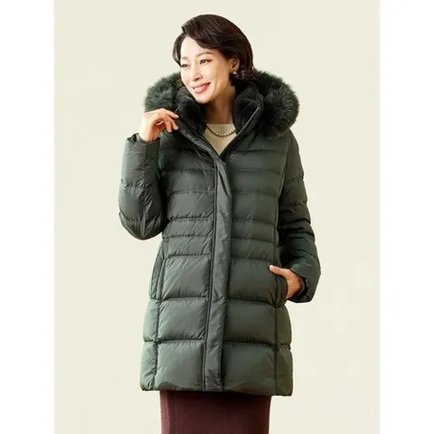 마담엘레강스 줄리안 폭스후드 머스크렛 카라 구스다운 코트 K234CT01_P351032478